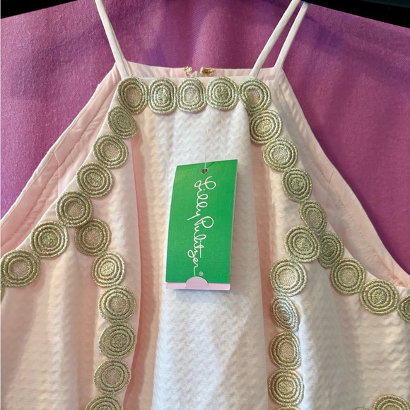 Lilly Pulitzer Pink Dress with Gold Detailing NWT size 0 - Picture 2 of 10